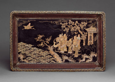 Figure 5. Tray with Daoist figures, 16th century, China. Black lacquer with mother-of-pearl inlay; basketry sides. The Metropolitan Museum of Art, New York, Purchase, Barbara and William Karatz Gift, 2006, 2006.238.