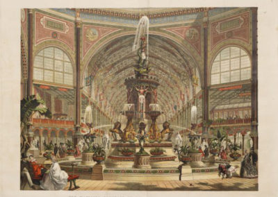 “The Majolica Fountain in the International Exhibition”. Robert Dudley, lithographer; Illustrated London News, publisher. Supplement to the Illustrated London News, August 30, 1862. Chromolithograph. Private collection. Photograph: Bruce White.