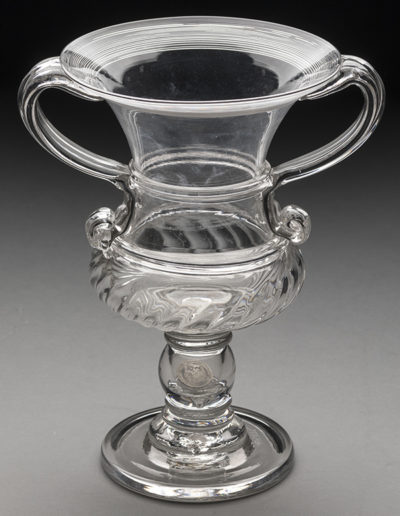 New England Glass Company, Vase with Coin, c. 1840. Glass, free blown, with 1816 English coin. New Orleans Museum of Art, Gift of Melvin P. Billups in memory of his wife, Clarice Marston Billups.