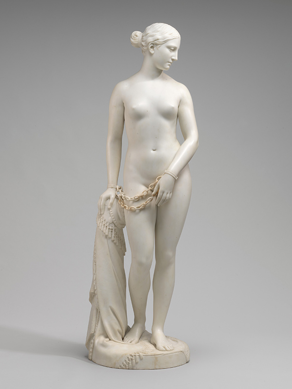 Hiram Powers, The Greek Slave, model 1841-1843, carved 1846, Florence, Italy. Seravezza marble. National Gallery of Art, Corcoran Collection (Gift of William Wilson Corcoran), 2014.79.37.
