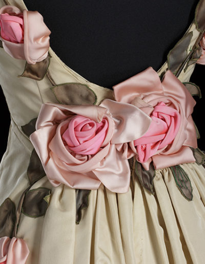 Figure 5. Detail of Ann Lowe dress. Collection of the Smithsonian National Museum of African American History and Culture. Gift of the Black Fashion Museum founded by Lois K. Alexander-Lane.