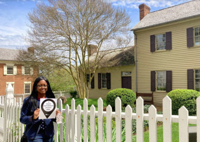 BCDA members Tiffany Momon (pictured) and Victoria Hensley traveled to Blount Mansion as part of a fieldwork trip through east Tennessee looking for buildings and locations associated with Black craftspeople.