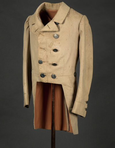 Figure 1. Brooks Brothers. Livery Coat, c. 1860. Wool, linen, cotton, and metal. The Historic New Orleans Collection, 2013.0115.1.