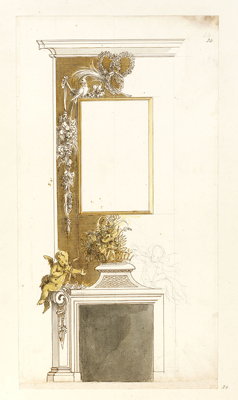 Figure 3. Design for a chimneypiece at Hampton Court Palace, c.1694. © Sir John Soane’s Museum, London. Gibbons’s apprenticeship in the Netherlands equipped him with skills not only as a carver but also as a draughtsman. His ability is clearly revealed in a series of exquisite designs he produced for Hampton Court Palace.