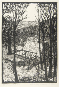 Figure 1. Wharton Esherick, Diamond Rock Hill woodblock print, 1923. All photos courtesy of the Wharton Esherick Museum (WEM).