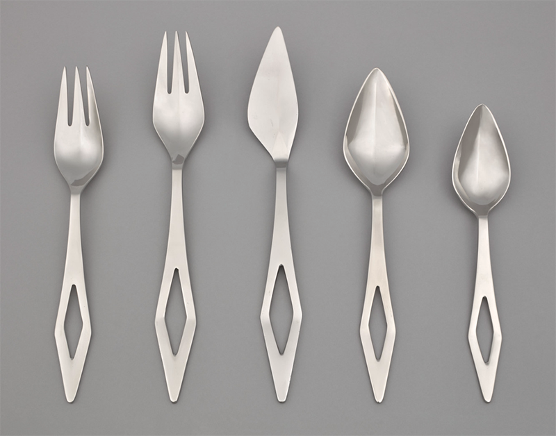 Figure 4. Gio Ponti, Domus Flatware, c. 1956, Milan, Italy. Stainless steel. Denver Art Museum, Gift of Dung Ngo, 2014.121.1-5.