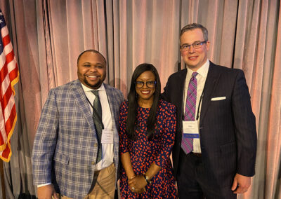 Torren Gatson, PhD and Tiffany Momon, PhD from the Black Craftspeople Digital Archive (2021 Prize recipient) with Trust Executive Director Matthew Thurlow.