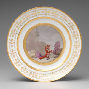 Figure 2. Dihl et Guérhard, Plate with coral painting, 1789–97, France. Hard-paste porcelain. The Metropolitan Museum of Art, Purchase, Sid Knafel Gift, in honor of Jeffrey Munger, 2018, 2018.143.2.