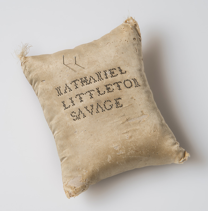 Figure 5. Pin pillow, 1790, Northampton County, VA. Silk, linen, iron, tin, saw dust, sand. Photos by Gavin Ashworth.