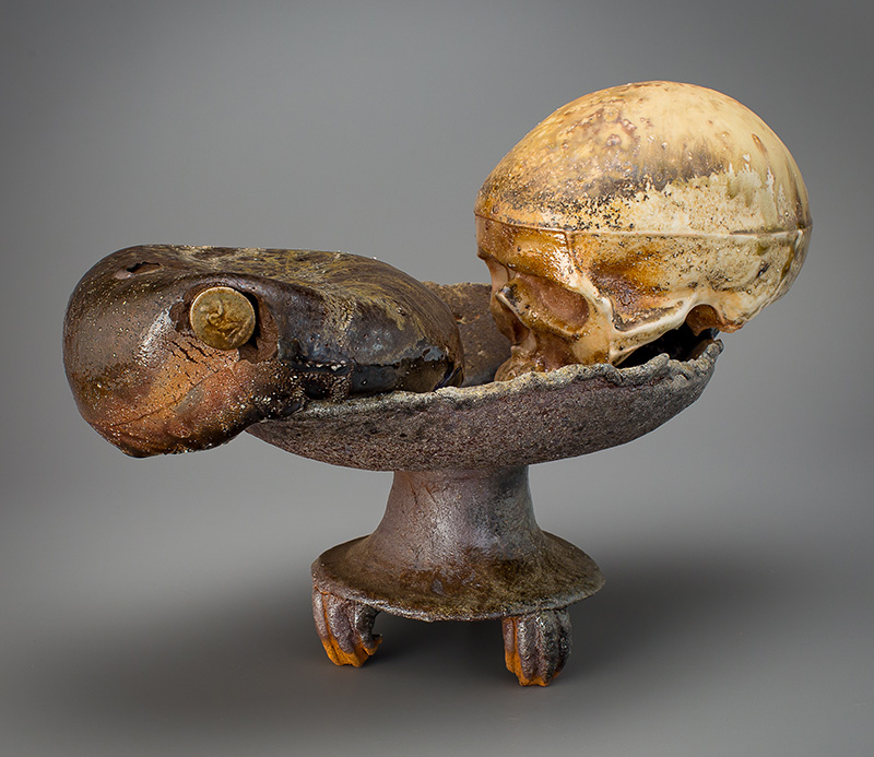 Figure 4. Michelle Erickson, Double Skull 2, 2016. Stoneware. Loan courtesy of the artist, 6050.07. Photo by Rob Hunter.