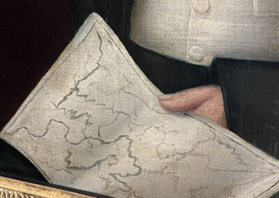 Figure 5. Detail of Gentleman of the Shure Family, by Joshua Johnson, c. 1810, BMA 1972.78.1.