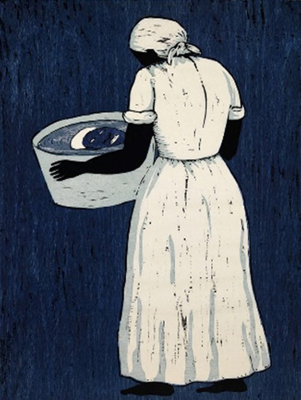 Figure 6. Alison Saar, Washtub Blues, 2000. Color woodcut-paper. Loan courtesy of Contemporary Art Resources, 6050.73.