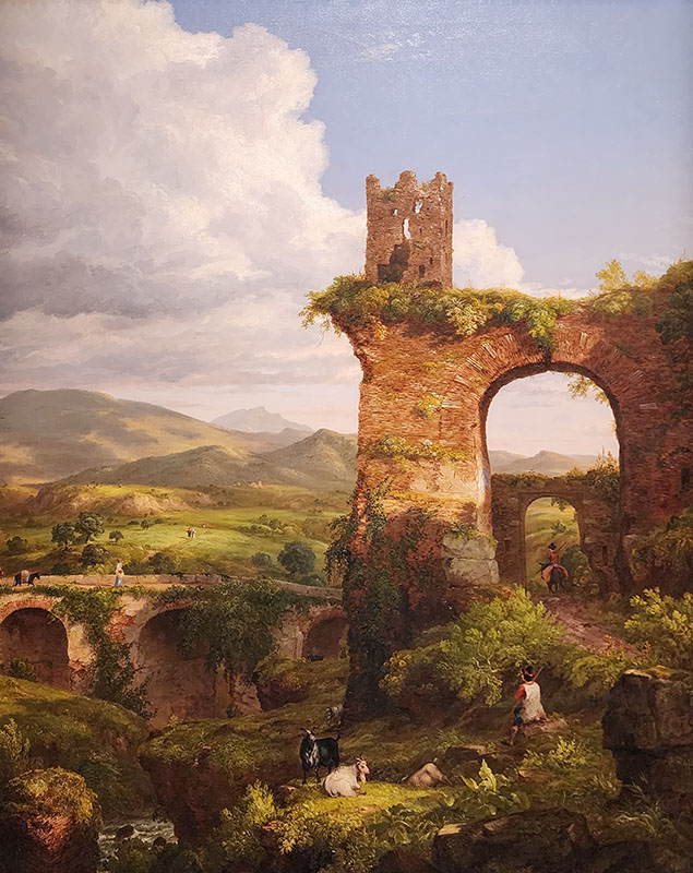 Thomas Cole, 𝘛𝘩𝘦 𝘈𝘳𝘤𝘩 𝘰𝘧 𝘕𝘦𝘳𝘰, 1846. Oil on canvas. Philadelphia Museum of Art, long-term loan from the Thomas H. and Diane DeMell Jacobsen PhD Foundation.