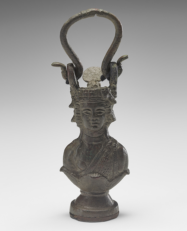 Figure 1. Balsamarium, 4th century, near Antino (modern-day Egypt). Bronze. Virginia Museum of Fine Arts (VMFA), Richmond. Adolph D. and Wilkins C. Williams Fund, 66.29.1. Photo by Troy Wilkinson. © VMFA.