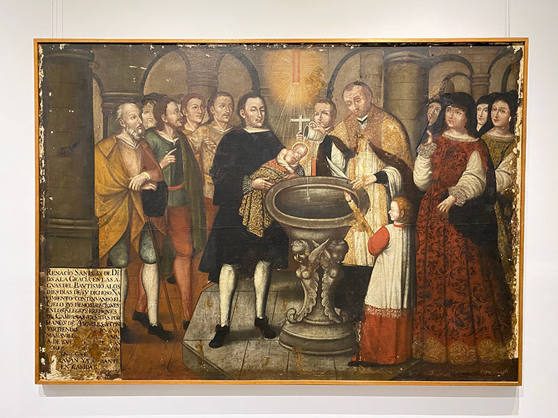 Figure 1. Attributed to Joaquín Gutiérrez. Baptism of St. John of Jerusalem, c. 1750. Oil on canvas. Private collection, on long-term loan to Universidad de los Andes, 47801.