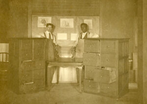 Figure 2. Photo with handwritten note: “Negro photos, students 1858–1904.” Image courtesy of Berea College Special Collections and Archives.