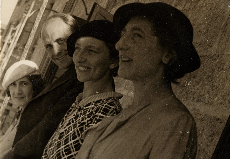 Figure 2. Clara Porset, Ted and Bobbie Dreier, and Anni Albers, 1934–35. Photograph by Josef Albers. Gelatin silver print. The Josef and Anni Albers Foundation, 1976.7.1146. © The Josef and Anni Albers Foundation/Artists Rights Society (ARS), New York, 2022. Photo by Tim Nighswander/Imaging4Art.