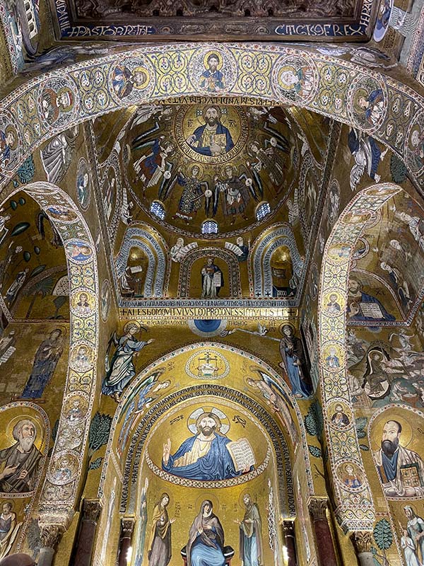 Figure 2. Mosaic of Christ Pantocrator in the half dome and the main dome of the central apse.