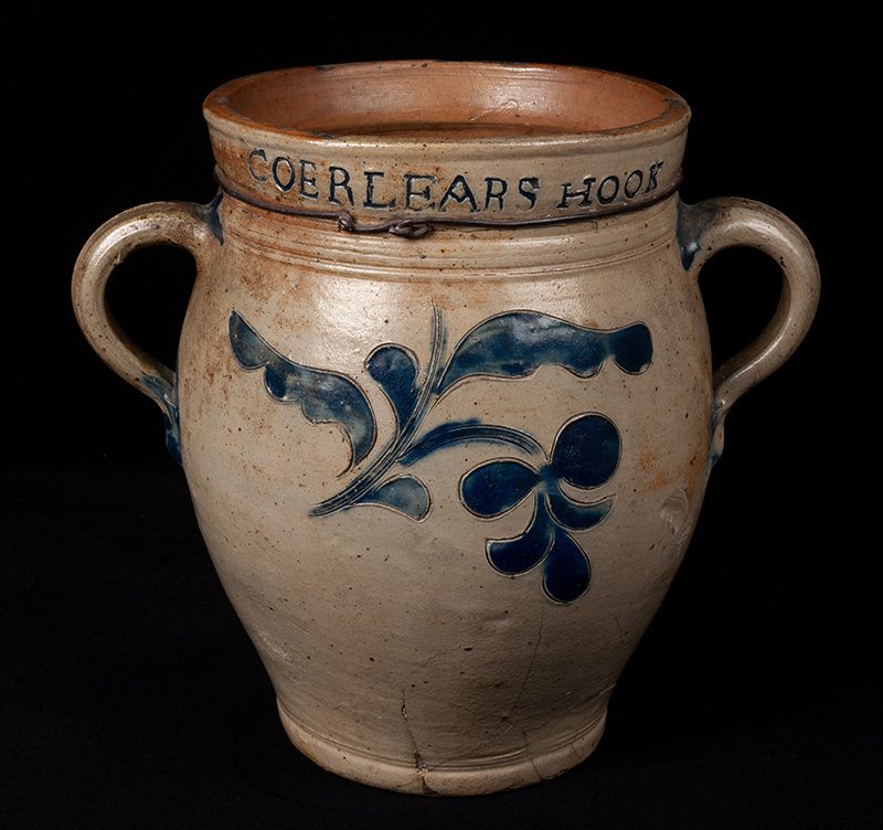 Thomas W. Commeraw, Jar, 1797–1800, New York City. Salt-glazed stoneware. Fenimore Art Museum, Cooperstown, New York. Gift of J. Holman Swinney, N0070.1989. Photo by Richard Walker.