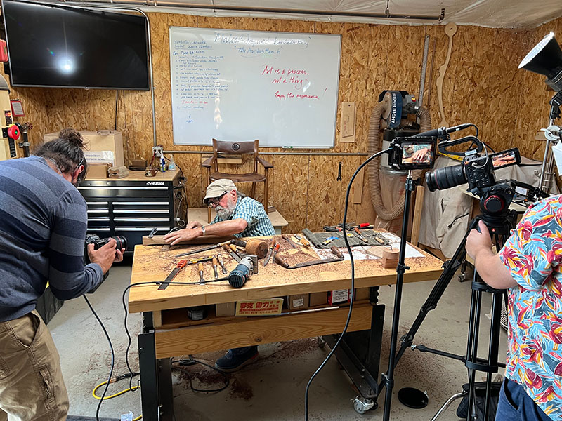 Figure 2. Larry White, on set at Maloof. Photo by Denise Kang: Craft in America.