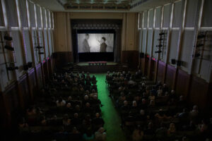 Figure 5. Screening of Room for a Lady: Loja Saarinen at Cranbrook in the historic Kingswood auditorium, 2022. Photograph by P.D. Rearick.