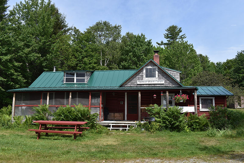 Exterior of “Sabotawan” at Spencer Pond Camps, Beaver Cove, Maine. Image courtesy of the author.