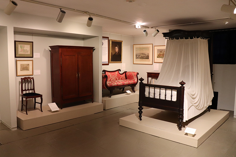 The DAR Museum's Louisiana room, also called the Louisiana Gallery, is arranged as an exhibition displaying art and objects that reflect the cultural history of the state. Photo courtesy of the DAR Museum.