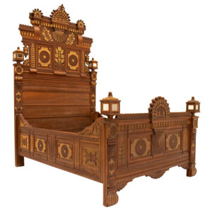 Figure 4. Lewis Buckner, Bed, 1889, Sevierville, TN. Walnut and mirrors. On loan from the Tennessee State Museum, 2013.86.1, LOAN B.786.1.