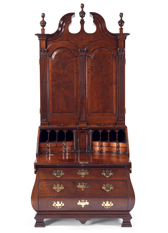 Figure 3. Benjamin Frothingham, Desk and bookcase, 1753, Charlestown, MA. Mahogany, white pine, eastern red cedar, Spanish cedar. Photograph © Bruce M. White 2023.