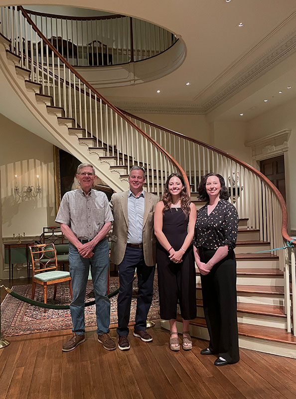 Brock Jobe, Matthew Thurlow, myself, and Sara Long in Winterthur’s Montmorenci Stair Hall.