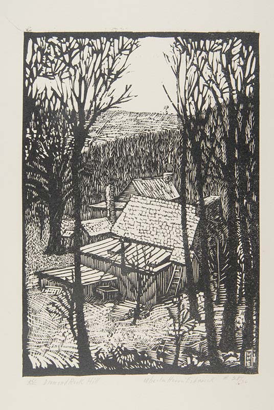 Figure 1. Wharton Esherick, Diamond Rock Hill, 1923. Woodblock print, 19 7/8 x 15 1/16 in. (sheet). Image courtesy the Wharton Esherick Museum, Malvern, PA.