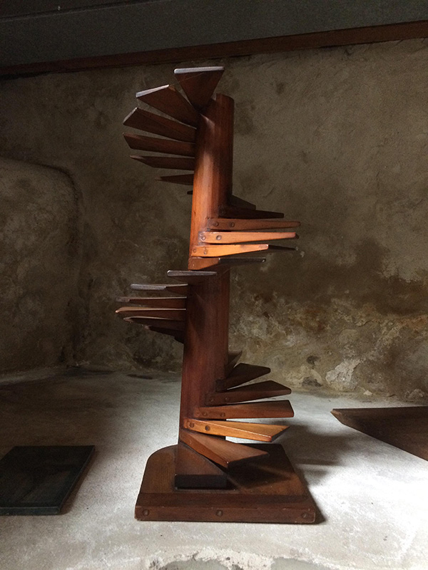 Figure 4. Wharton Esherick, Hedgerow Theatre Lobby Stair Model, 1934 . Walnut, 26 1/4 x 14 1/2 x 12 in. Image courtesy the Wharton Esherick Museum, Malvern, PA.