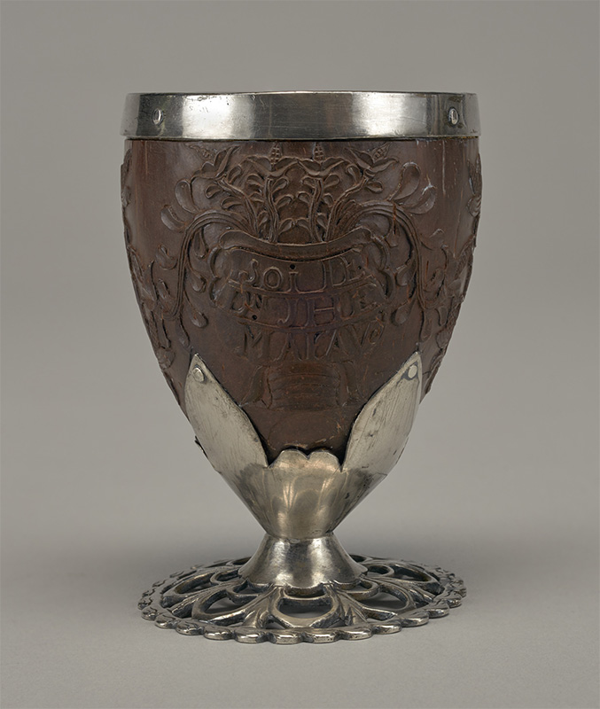 Figure 5. Silver mounted coconut cup, mid-1750s, Guatemala. Coconut shell and silver. Denver Art Museum, Funds from Ethel Sayre Berger by exchange, 2019.553. Photography © Denver Art Museum.