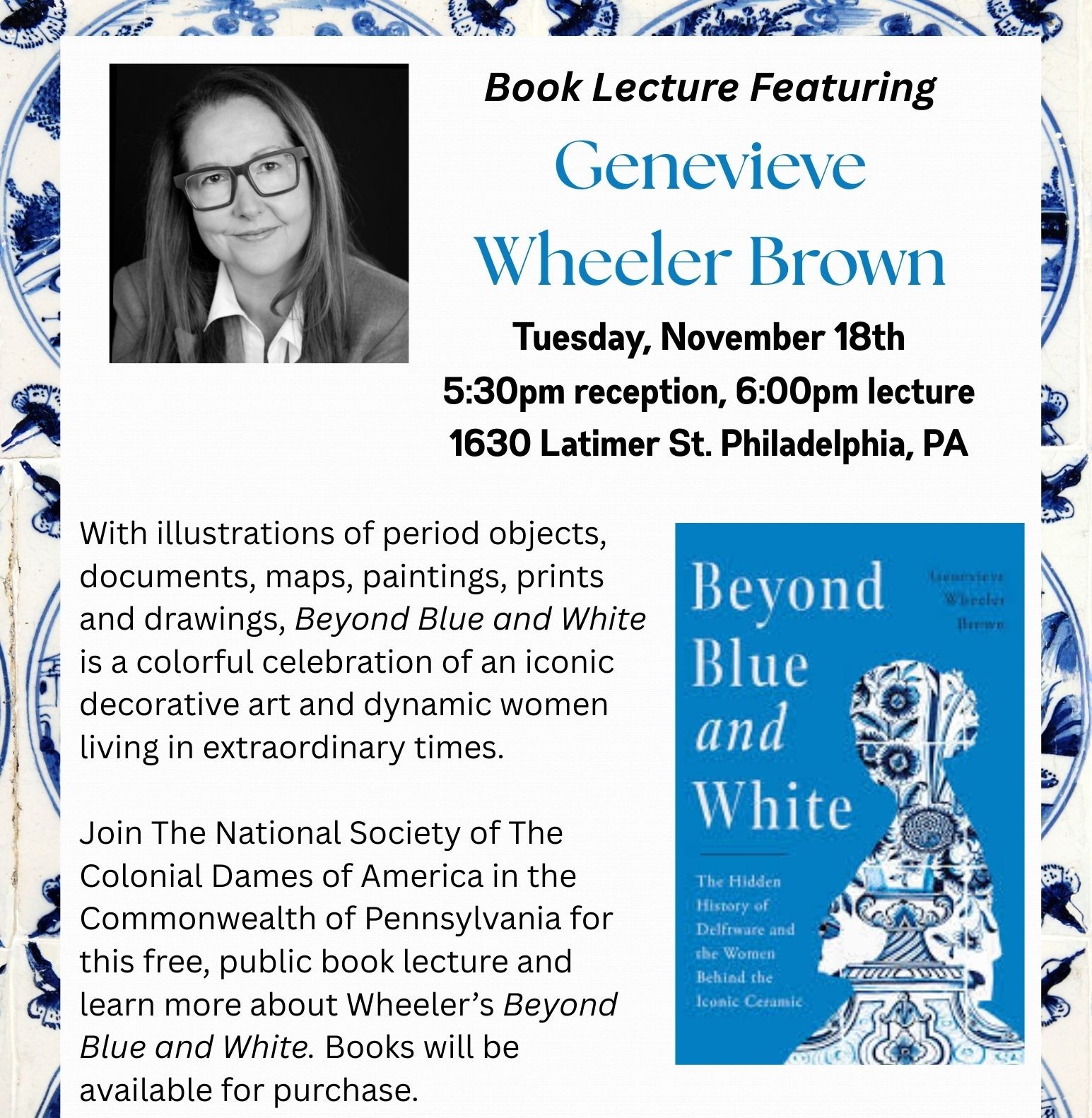 “Beyond Blue and White” Book Talk with Author Genevieve Wheeler Brown