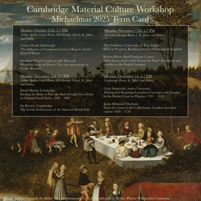 Material Culture Workshop – Michaelmas 2025
