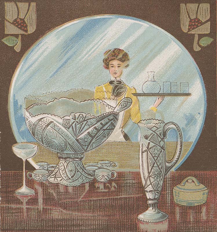 Figure 2. P. Schmidt & Co., Chicago, Ill. Postcard (detail), 1909. 11 x 16 cm. CMGL 103923. Courtesy of the Rakow Research Library, Corning Museum of Glass. memory of Felix J. Ekdahl. CMoG 98.4.169. Image courtesy of Corning Museum of Glass.