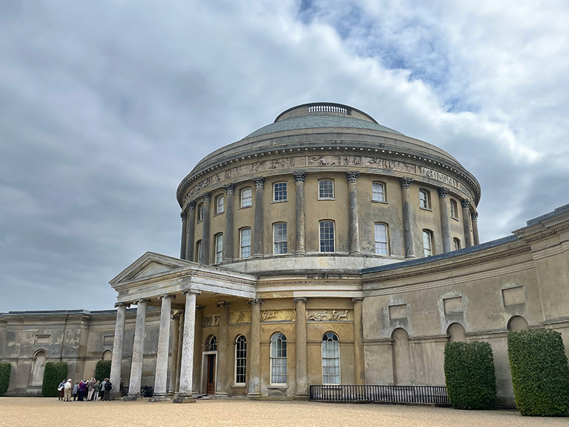 Figure 1. Trust members gather outside the main entrance to Ickworth is a rotunda from which flanking quarter-round corridors lead to secondary wings.