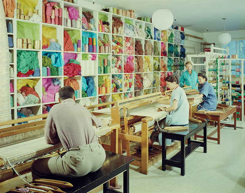Dorothy Liebes’s studio, New York City, c. 1957; Dorothy Liebes Papers, Archives of American Art, Smithsonian Institution, Washington, D.C.