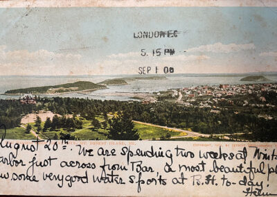 Figure 3. “Bar Harbor from Great Hill, Mt. Desert Island, ME,” c. 1906, postcard. Maine Historical Society, Portland, ME. Photo by author.