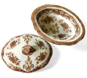 Figure 10. Vegetable dish and cover, c. 1821, Jingdezhen and Guangzhou (Canton), China. The Charleston Museum, Charleston, SC.