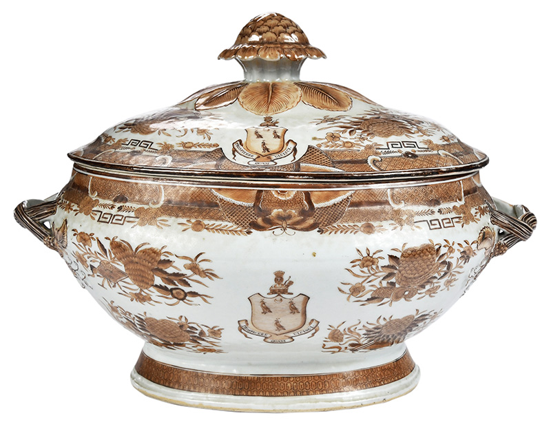 Figure 9. Tureen, c. 1821, Jingdezhen and Guangzhou (Canton), China. Private Collection, Charleston, SC. Image courtesy of Brunk Auctions, Asheville, NC.