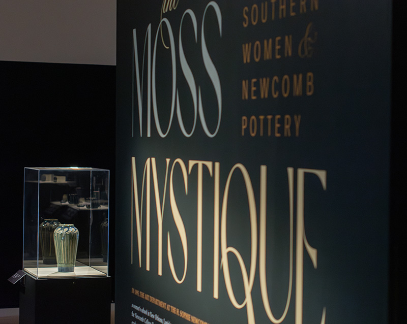 The Moss Mystique: Southern Women and Newcomb Pottery exhibition image, photo by Stephen Harmon.