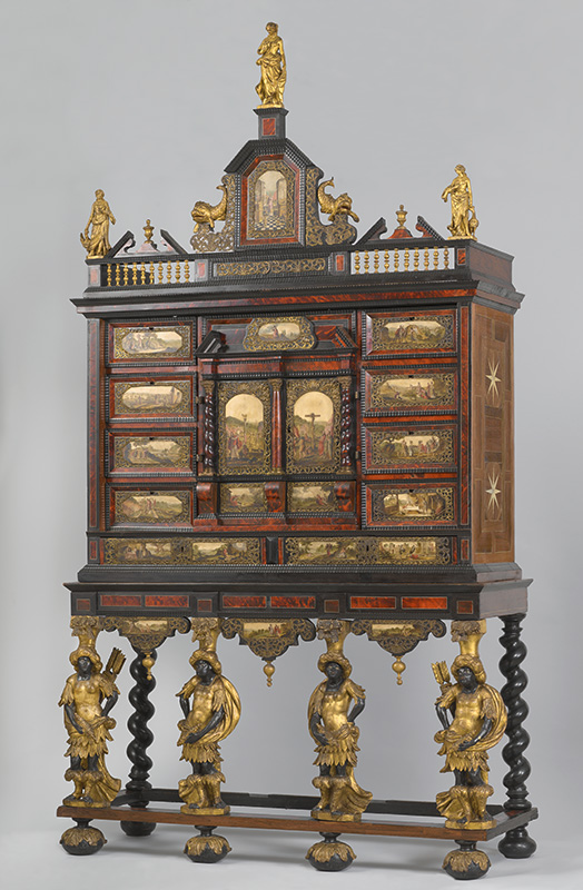 Figure 2. Cabinet, 1670–90, Antwerp. Ebony, tortoiseshell, painted marble, gilt bronze, gilt wood. Rijksmuseum, Amsterdam, BK-16434.