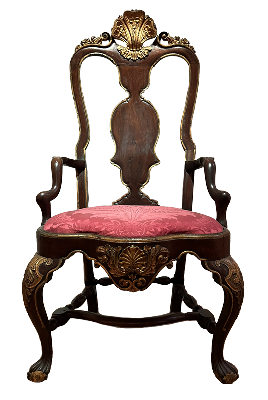 Figure 2. Armchair, 1700–50, Lisbon. Parcel-gilt rosewood. Museu Nacional de Arte Antiga, Inv. 450.