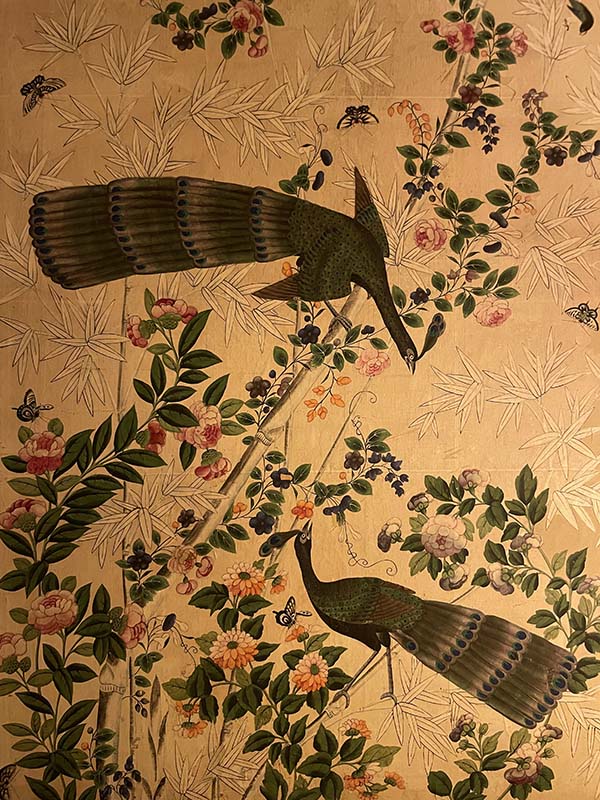 Figure 1. Detail of the peacock wallpaper from the Corliss-Carrington House.