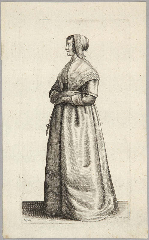 Figure 6. Wenceslaus Hollar, Woman with Scissors, 17th century, Bohemian. Etching. Princeton University Art Museum. Gift of Junius S. Morgan, Class of 1888, X1934-781.22.