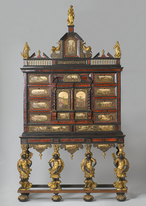 Figure 2. Cabinet, 1670–90, Antwerp. Oil painting on marble, ivory, gilding, rosewood, ebony, and tortoiseshell. Rijksmuseum, BK-16434.