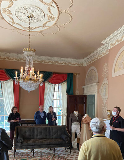 Decorative Arts Trust members, including Randy and Kelly Schrimsher, enjoy a guided tour of Wickham House.