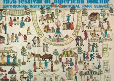 Figure 3. Program Cover for the 1976 Smithsonian Festival of American Folklife Featuring embroidery by Ethel Wright Mohamed, 1976. Courtesy of the Ralph Rinzler Folklife Archives and Collections, Center for Folklife and Cultural Heritage, Smithsonian Institution.