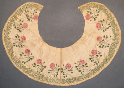 Pelerine (front view), 1820–50. Painted (freehand, theorem work) silk and embroidered cotton. Bequest of Henry Francis du Pont, 1958.2962.
